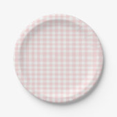 Cherry Sweet verjaardag Pink Gingham Papieren Bordje (Voorkant)