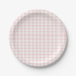 Cherry Sweet verjaardag Pink Gingham Papieren Bordje