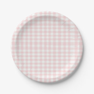 Cherry Sweet verjaardag Pink Gingham Papieren Bordje