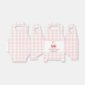 Cherry Sweet verjaardag Roze Strik Gingham Bedankdoosjes (Uitgevouwen)