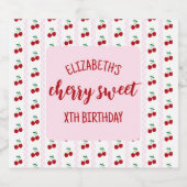 Cherry Sweet Verjaardag Sparkling Wijnetiket (Enkel label)