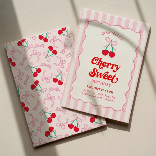Cherry Sweet Verjaardag Uitnodiging