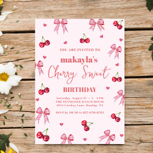 Cherry Sweet Verjaardagsfeest Boog Thema Meisje Kaart