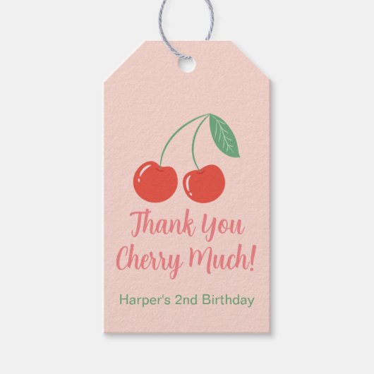 Cherry Sweet Verjaardagsgunst Tag Cadeau Labels Cadeaulabel (Voorkant)