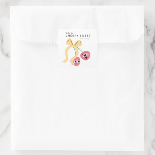CHERRY SWEET VIERKANTE STICKER (Tas)