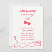 Cherry sweetheart Baby Shower Invitation Kaart (Voorkant)