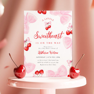 Cherry Sweetheart Baby shower Kaart
