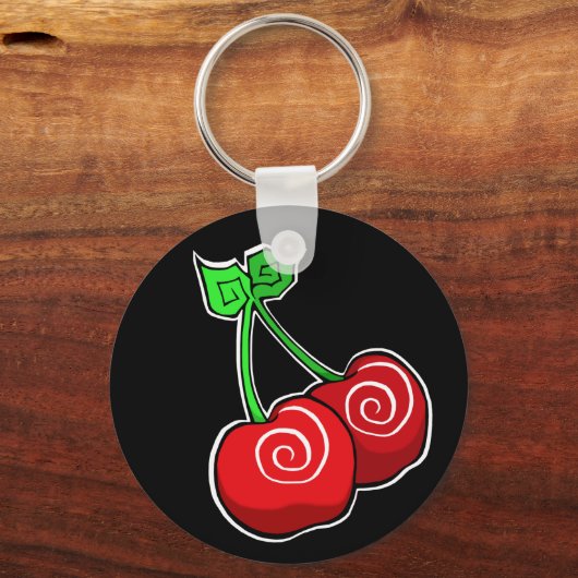 Cherry Swirl Keyring Sleutelhanger (Voorkant)