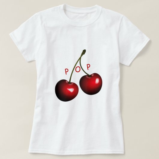 Cherry T-Shirt Funny - Pop Me - Aangepaste tekst (Design voorkant)