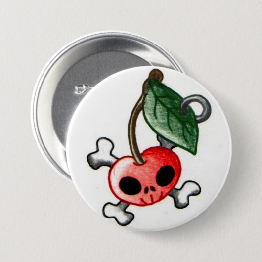 Cherry Tattoo Ronde Button 7,6 Cm (Voorkant /achterkant)