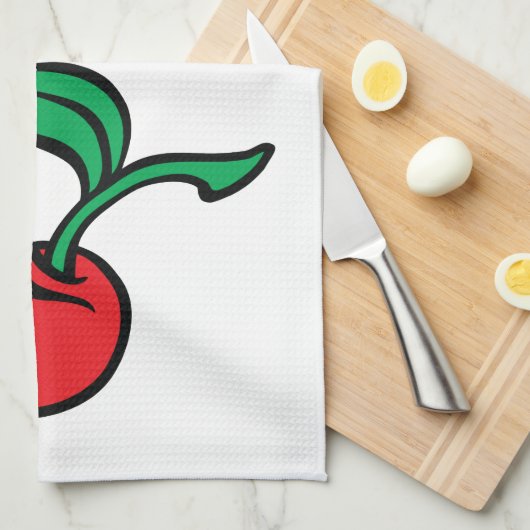 Cherry Theedoek (Quarter Fold)