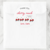 Cherry Theme Baby Birthday Party Classic Round Ronde Sticker (Tas)