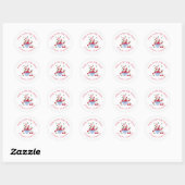 Cherry Theme Waterverf Baby shower Ronde Sticker (Vel)