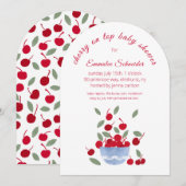 Cherry Theme Waterverf Baby shower Uitnodiging (Voorkant / Achterkant)