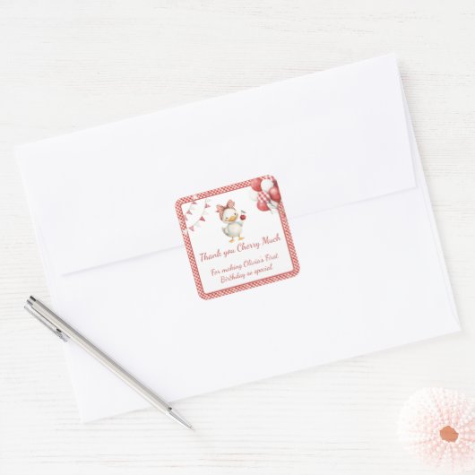 Cherry Themed Favor Stickers (Envelop)