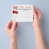 Cherry Time Capsule Baby shower Advies Kaart (Hand)