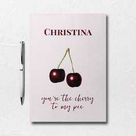 Cherry to My Pie  Roze Donkerrood Custom Name Briefkaart