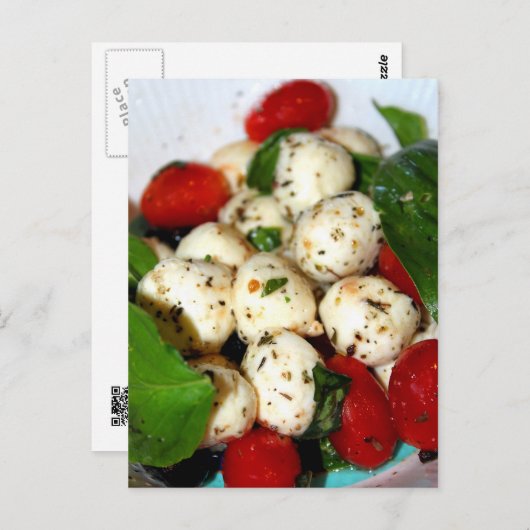 Cherry Tomato en Mozzarella Salad Briefkaart (Voorkant / Achterkant)