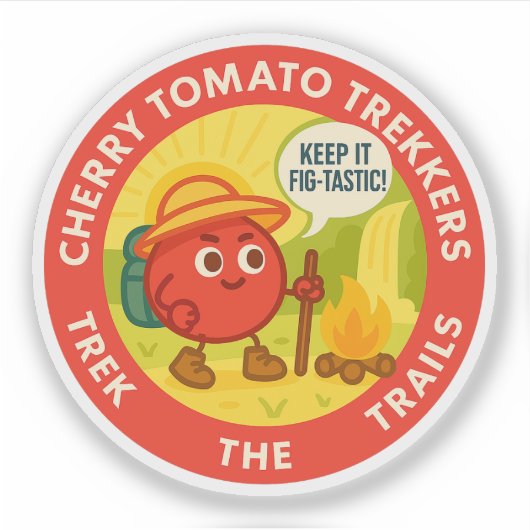 Cherry Tomato Trekkers Trek The Trails Sticker (Voorkant)