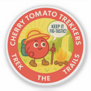 Cherry Tomato Trekkers Trekken Over De Paden Sticker