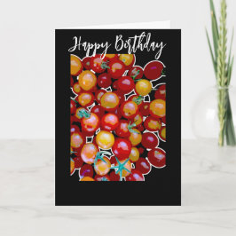 CHERRY TOMATOONS FOTO OP BLACK BIRTHDAY KAART