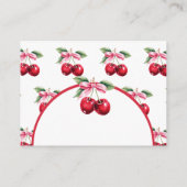 Cherry Top Coquette Bow Baby shower Boek Verzoek Informatiekaartje (Achterkant)