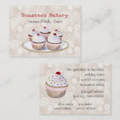 Cherry Topped Cupcakes Visitekaartjes (Voorkant / Achterkant)