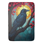 Cherry Tree Art Glas in lood Kraaien, Ravens Badmat (Voorkant Verticaal)