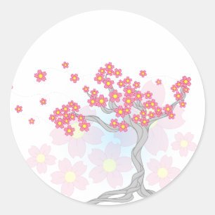 Cherry Tree Blossom Ronde Sticker