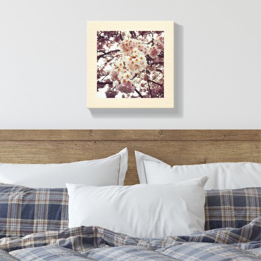 Cherry Tree in Bloom, Oregon Canvas Afdruk (Insitu (Slaapkamer))