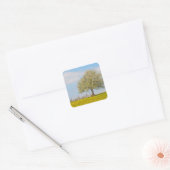 Cherry Tree in Spring Vierkante Sticker (Envelop)