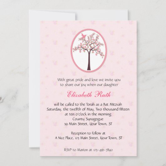 Cherry Tree Invitation Kaart (Voorkant)