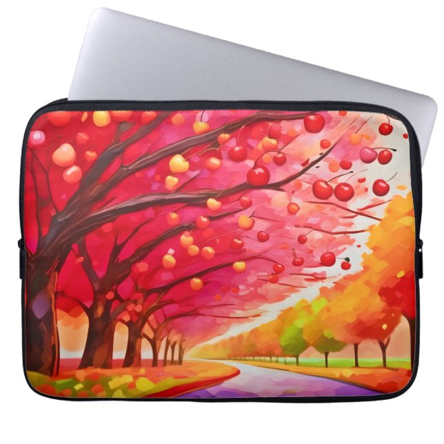 Cherry Tree Lane Laptop Sleeve (Voorkant)