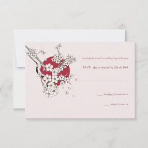 Cherry Tree Petals RSVP-kaart RSVP Kaartje