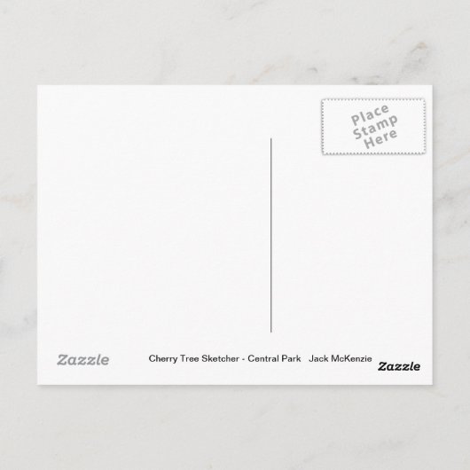 Cherry Tree Sketcher - Central Park Briefkaart (Achterkant)