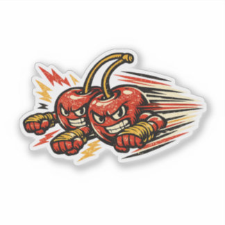 Cherry Twin Striker — Vintage Retro Duo Vechtersba Sticker