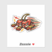 Cherry Twin Striker — Vintage Retro Duo Vechtersba Sticker (Vel)
