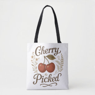 Cherry uitgekozen trendy cottagecore afbeelding tote bag