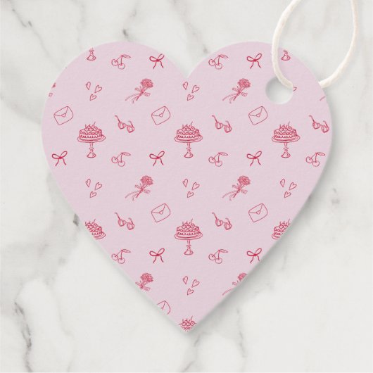 Cherry Valentijnsdag Pink Bedankjes Labels (Achterkant)