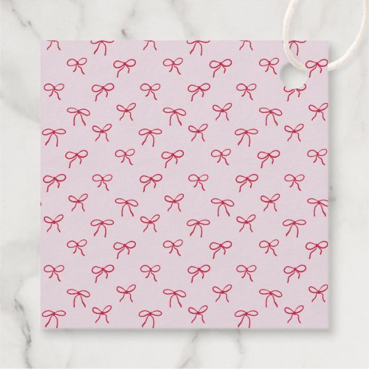 Cherry Valentijnsdag Pink Bow Bedankjes Labels (Achterkant)