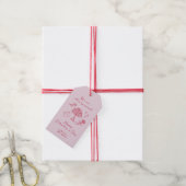 Cherry Valentijnsdag Pink Bow Cadeaulabel (Met Touw)