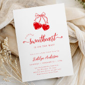 Cherry Valentine Little Sweetheart Baby Shower Kaart