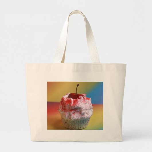 Cherry Vanilla Cupcake Grote Tote Bag (Voorkant)