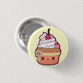 Cherry Vanilla Cupcake Ronde Button 3,2 Cm (Voorkant /achterkant)