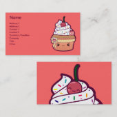 Cherry Vanilla Cupcake Visitekaartje (Voorkant / Achterkant)