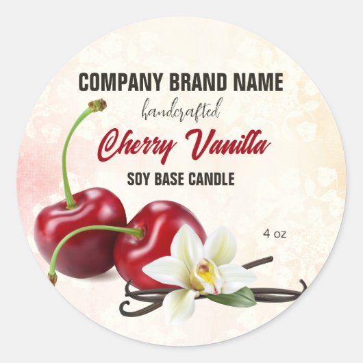 Cherry Vanilla Ronde Sticker (Voorkant)
