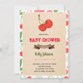 Cherry verjaardagsdouche uitnodiging (Voorkant)