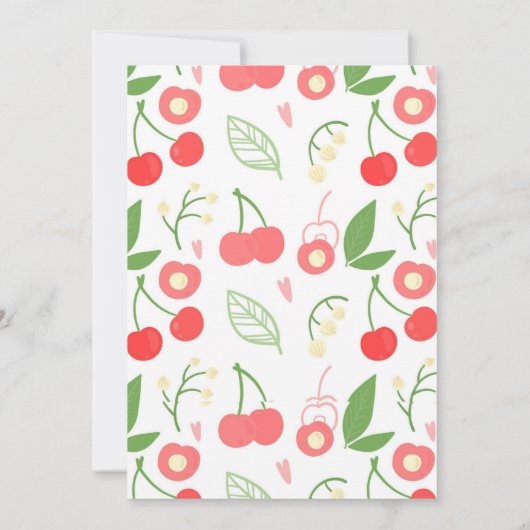 Cherry verjaardagsdouche uitnodiging (Achterkant)