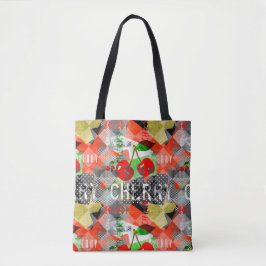 Cherry version A small scale modern collage art Tote Bag