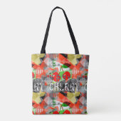Cherry version A small scale modern collage art Tote Bag (Achterkant)